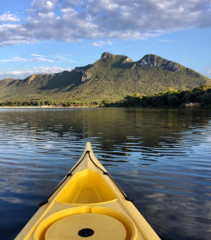 tip of canoe looking towards the Circeo National Park
