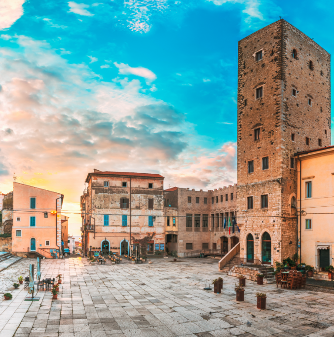 square with the Civic Museum Tower